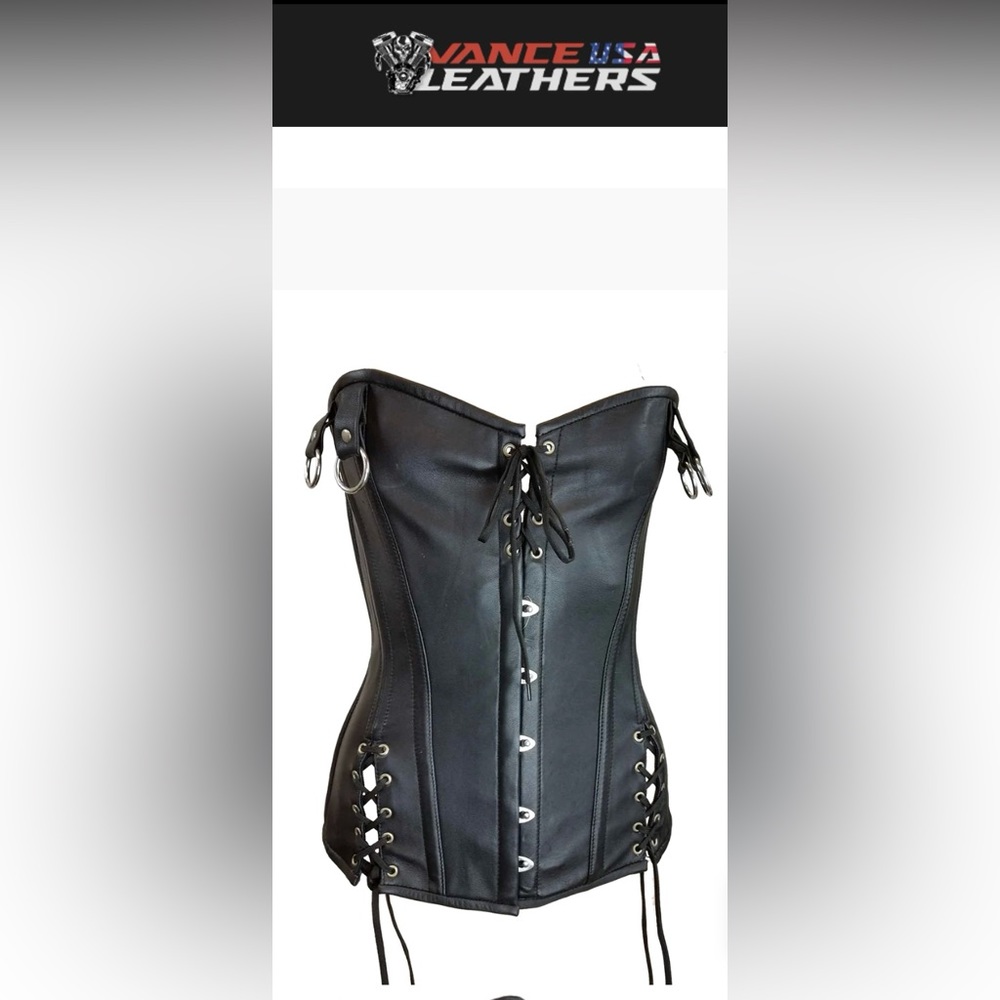 Leather Corset Biker Sexy Top 2XL